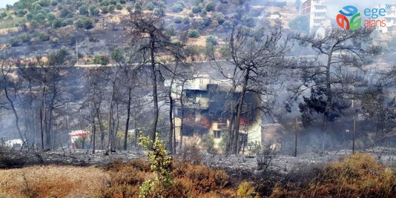 Balçova’da ot yangını orman ve evlerin olduğu alana sıçradı
