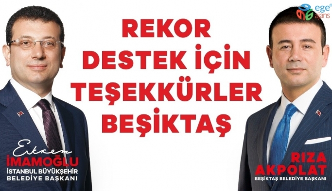 Beşiktaş’tan Ekrem İmamoğlu’na yüzde 83,9 destek