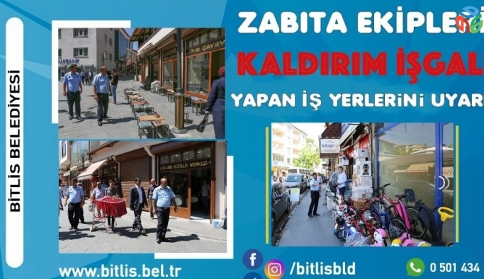 Bitlis’te kaldırım işgali denetimi