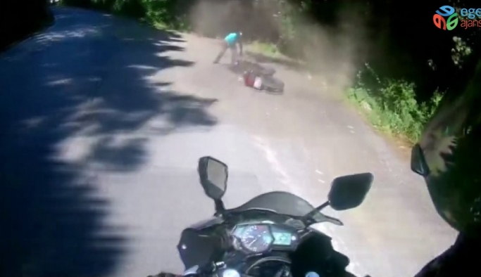 (Özel) Sarıyer’de motosikletli gencin kazası kamerada