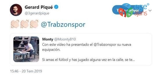 Pique, Trabzonspor’un paylaşımını beğendi