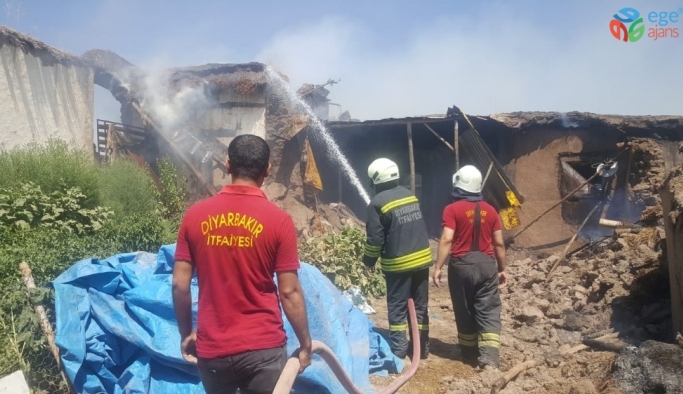 Diyarbakır’da yangın: 2 ev ve 4 ahır küle döndü