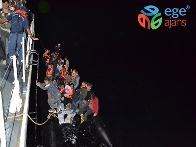 Enez’de lastik botla Yunanistan’a geçmeye çalışan 36 düzensiz göçmen yakalandı