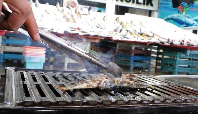 Balıklar tezgahta, tadımlıklar ızgarada