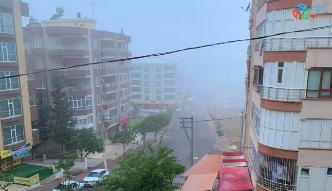 Şanlıurfa’da boş cadde ve sokakları sis kapladı