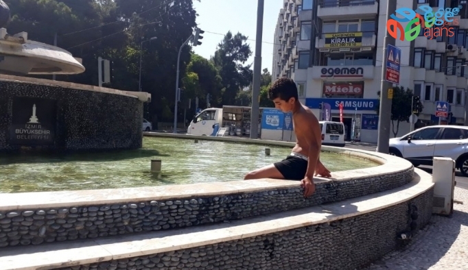 İzmir’de sıcaktan bunalan çocukların tehlikeli oyunu