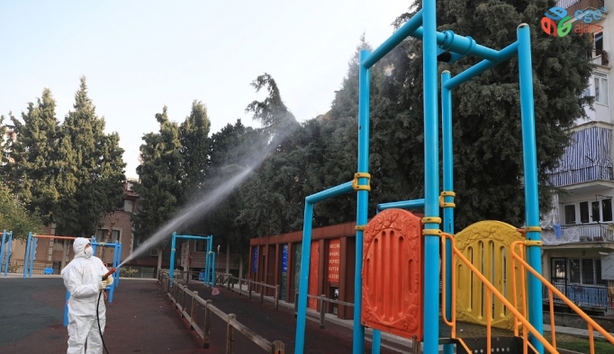 Pamukkale Belediyesi,  parklarda dezenfekte çalışması başlattı