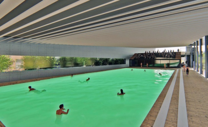 Bornova'da Çamdibi Yüzme Havuzu inşaatı hızla ilerliyor