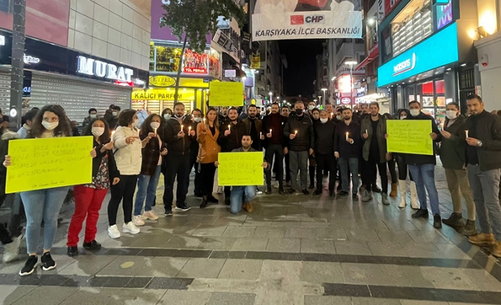 CHP Karşıyaka Gençlik'ten mumlu protesto