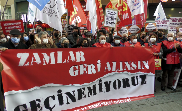 İzmir'de 'zamlar geri alınsın' protestosu; Fatura yaktılar