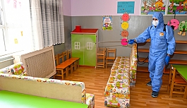 Karabağlar’da okullar dezenfekte ediliyor