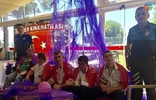 Antalya Polisi engelli gençlerin temsili asker kına...