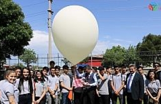Diyarbakır’da meteoroloji balonu liseli öğrenciler...