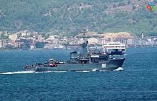 Rus donanmasına ait savaş gemisi Çanakkale’den...