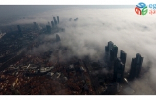 (Özel) Sisler altında kalan İstanbul havadan görüntülendi