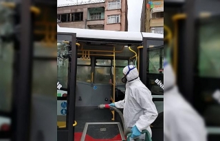 Gemlik otobüslerinde korona virüse karşı ilaçlama