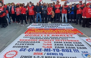 DİSK'e bağlı binlerce işçi İzmir'de...