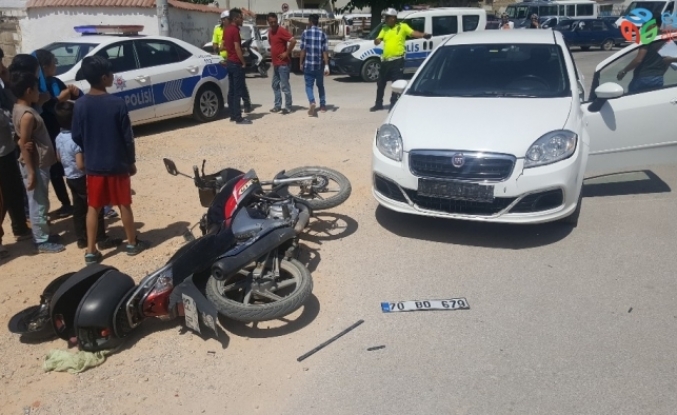 Karaman’da otomobil ile motosiklet çarpıştı: 1 yaralı